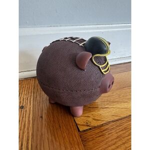 Vintage Pigskin Piggy Bank Football Helmet With Stopper Coin Bank Pig Bank